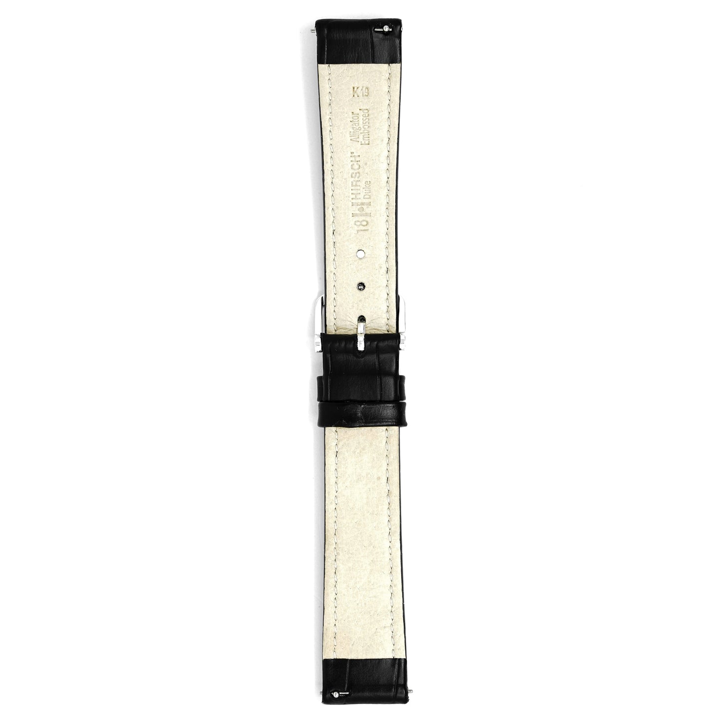 Hirsch Watch Duke 18mm Long Black Leather Strap