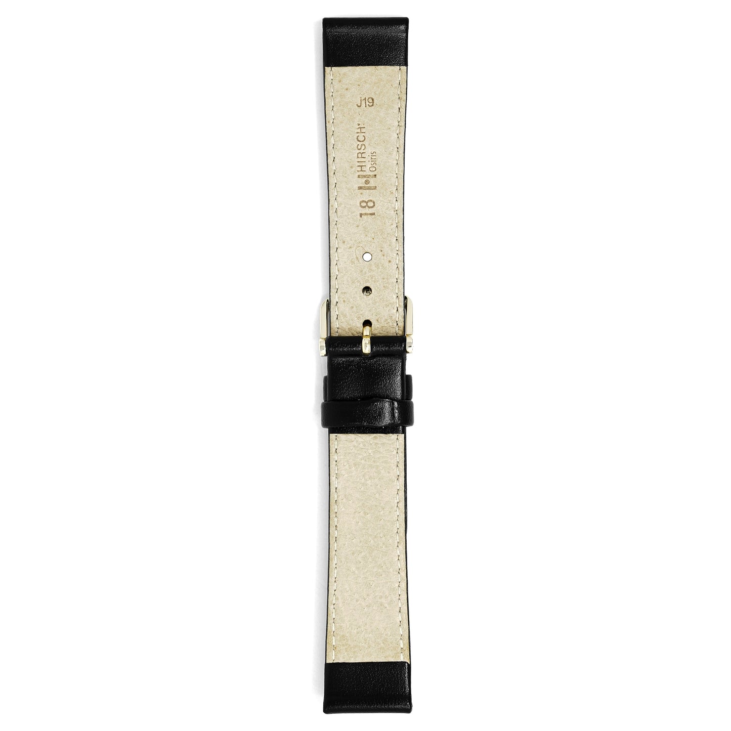 Hirsch Watch Osiris 18mm Long Black Leather Strap