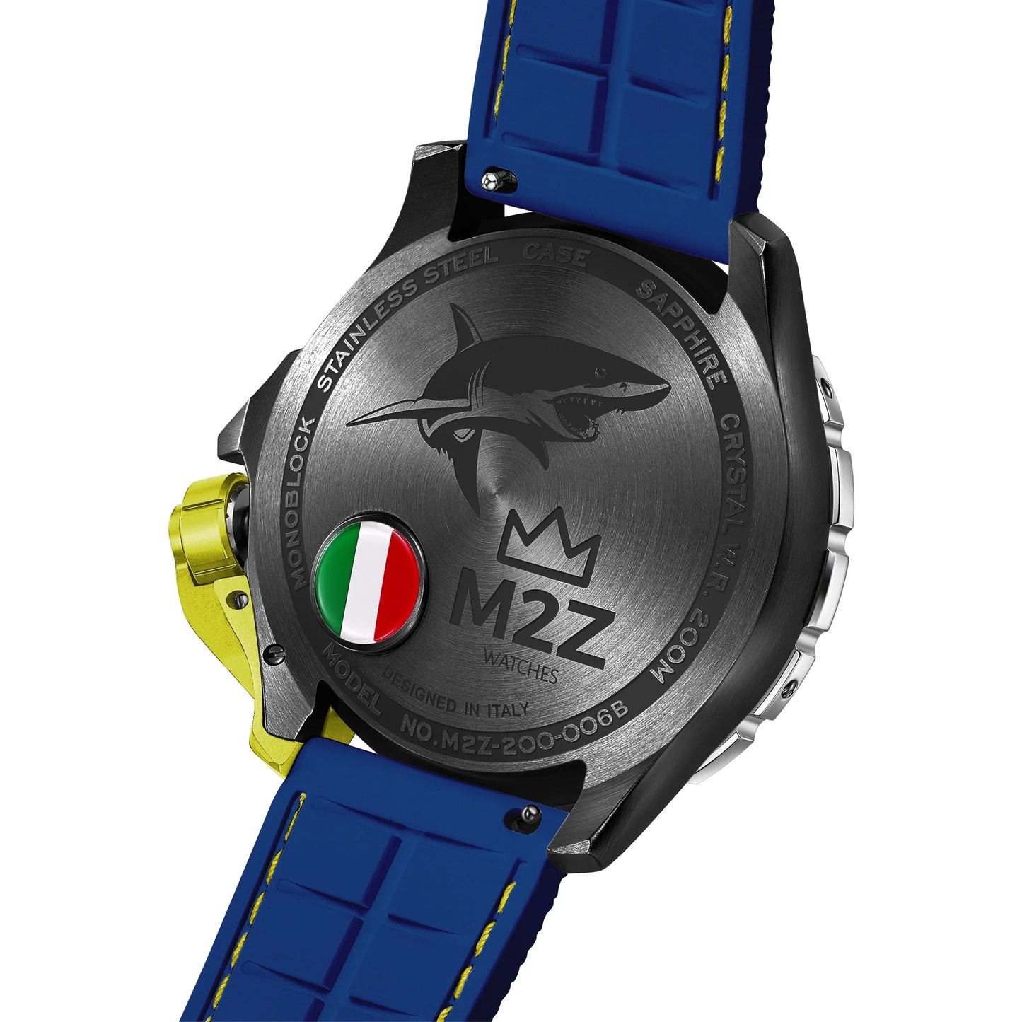 M2Z Men's Watch Diver 200 Blue/Yellow 200-006B