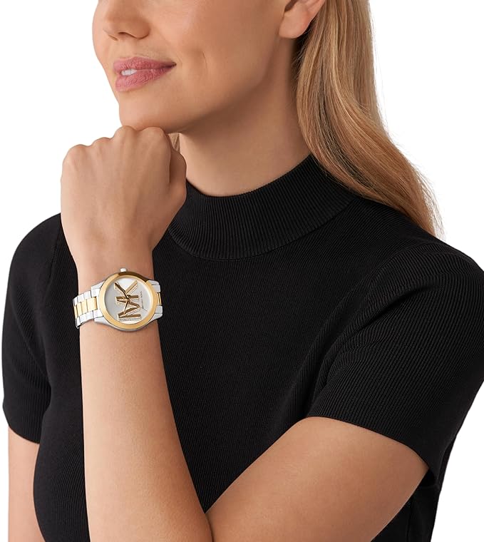 Michael Kors Ladies Watch Slim Runway 42mm Silver Gold MK4735