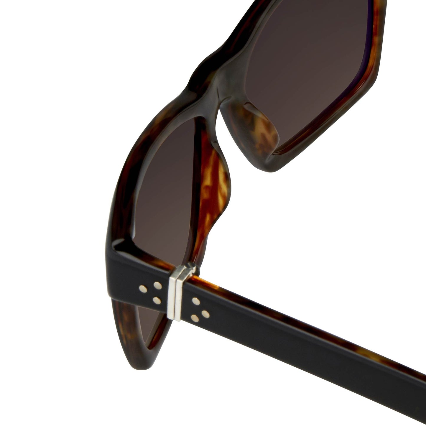 Ann Demeulemeester Sunglasses D-Frame Black Tortoise Shell Tone and Brown