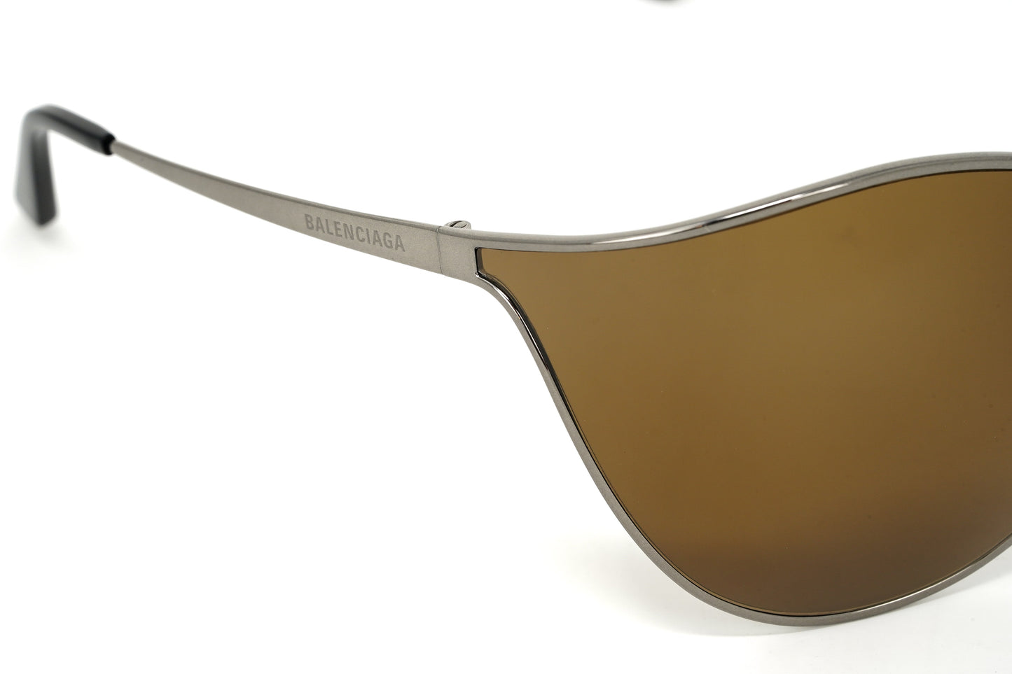 Balenciaga Women's Sunglasses Oversized Cat Eye Ruthenium Brown BB0137S-003 77