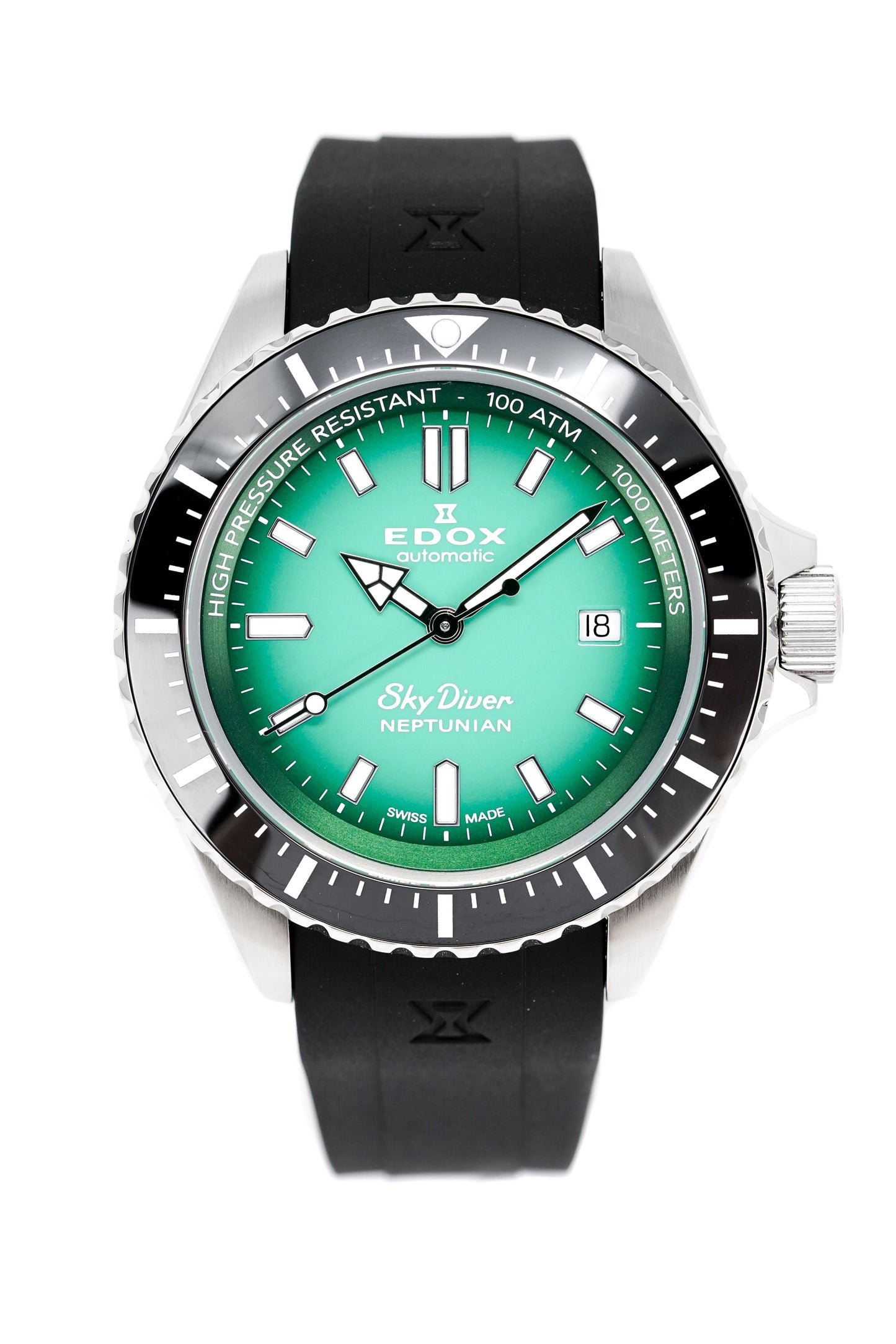 Edox Men's Watch Neptunian Sky Diver Automatic Green 80120-3NCA-VDN