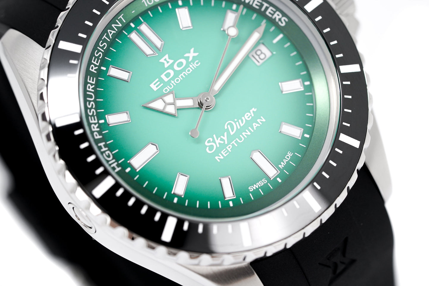 Edox Men's Watch Neptunian Sky Diver Automatic Green 80120-3NCA-VDN