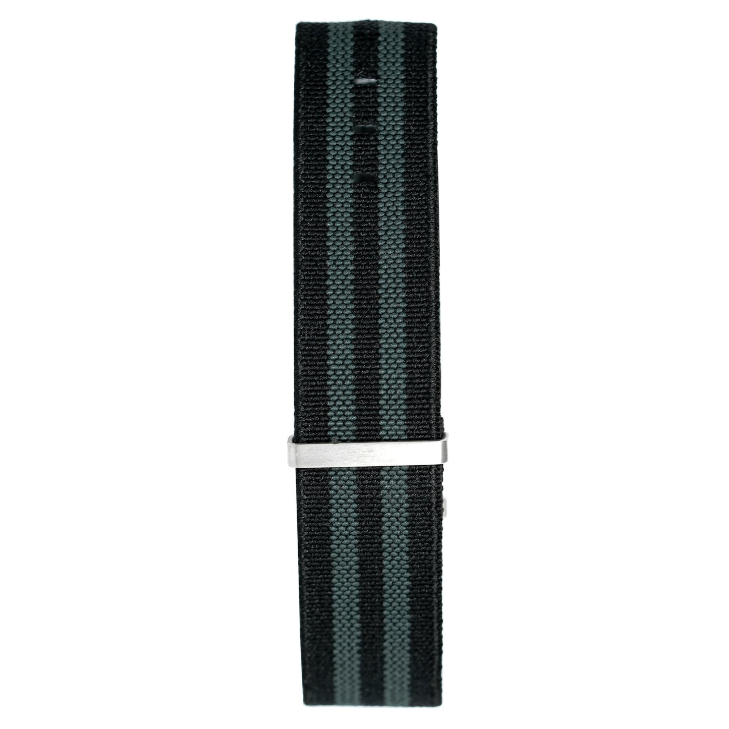 Watch Nato Strap 20mm Elasticated Nylon Black Grey