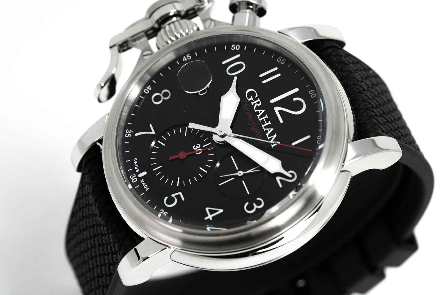 Graham Chronofighter Grand Vintage Arabic Numerals Black Rubber 2CVDS.B29A