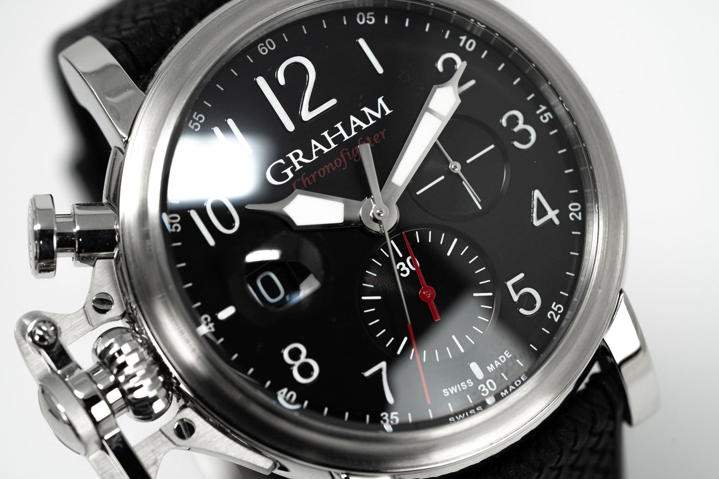 Graham Chronofighter Grand Vintage Arabic Numerals Black Rubber 2CVDS.B29A