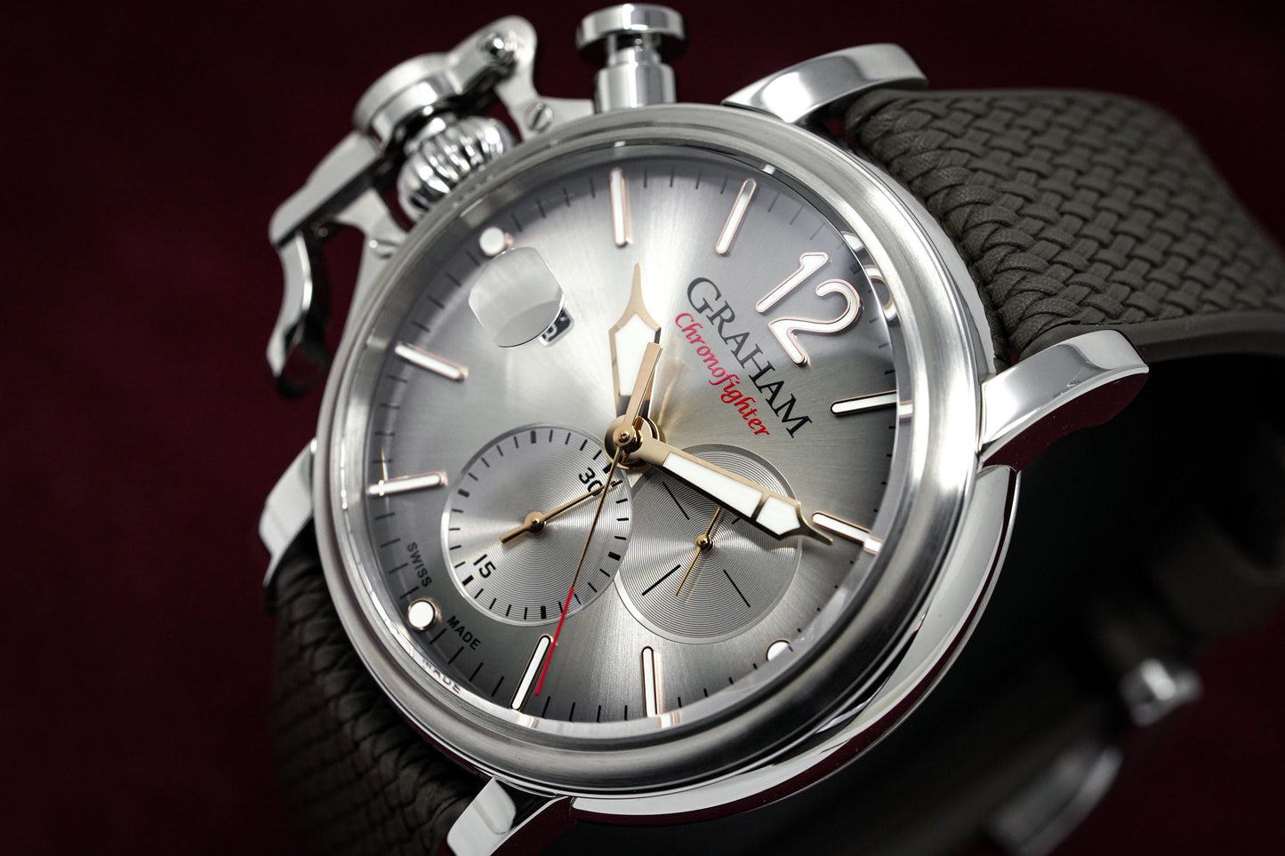 Graham Chronofighter Grand Vintage Steel Rubber 2CVDS.S02A