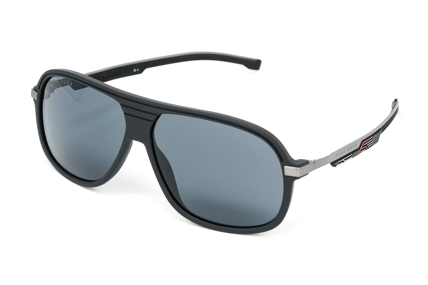 Boss by BOSS Men's Sunglasses Pilot Black/Grey 1200/N/S TI7 63