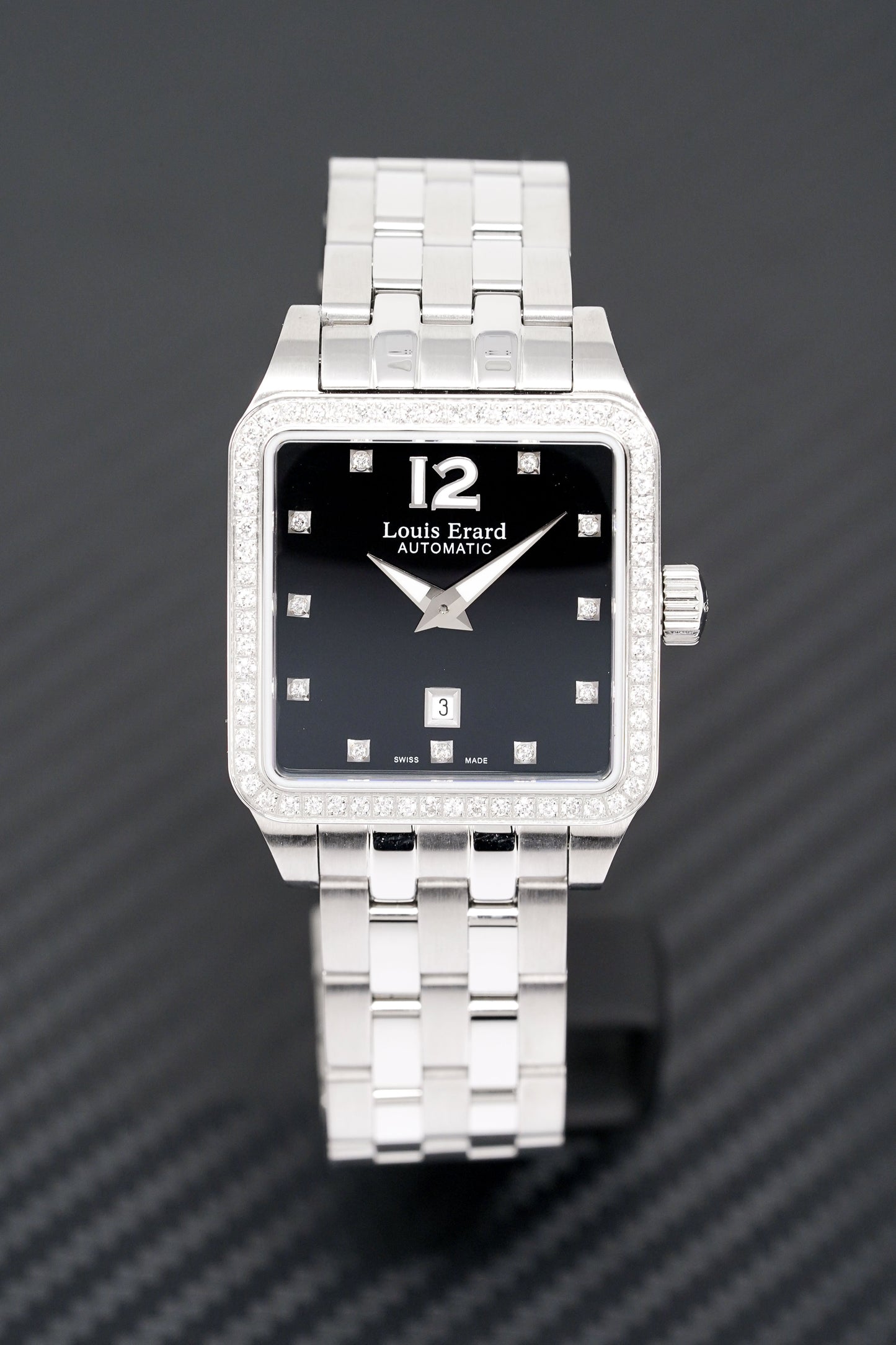 Louis Erard Watch Ladies Emotion Square Black Diamond 20700SE12.BMA18