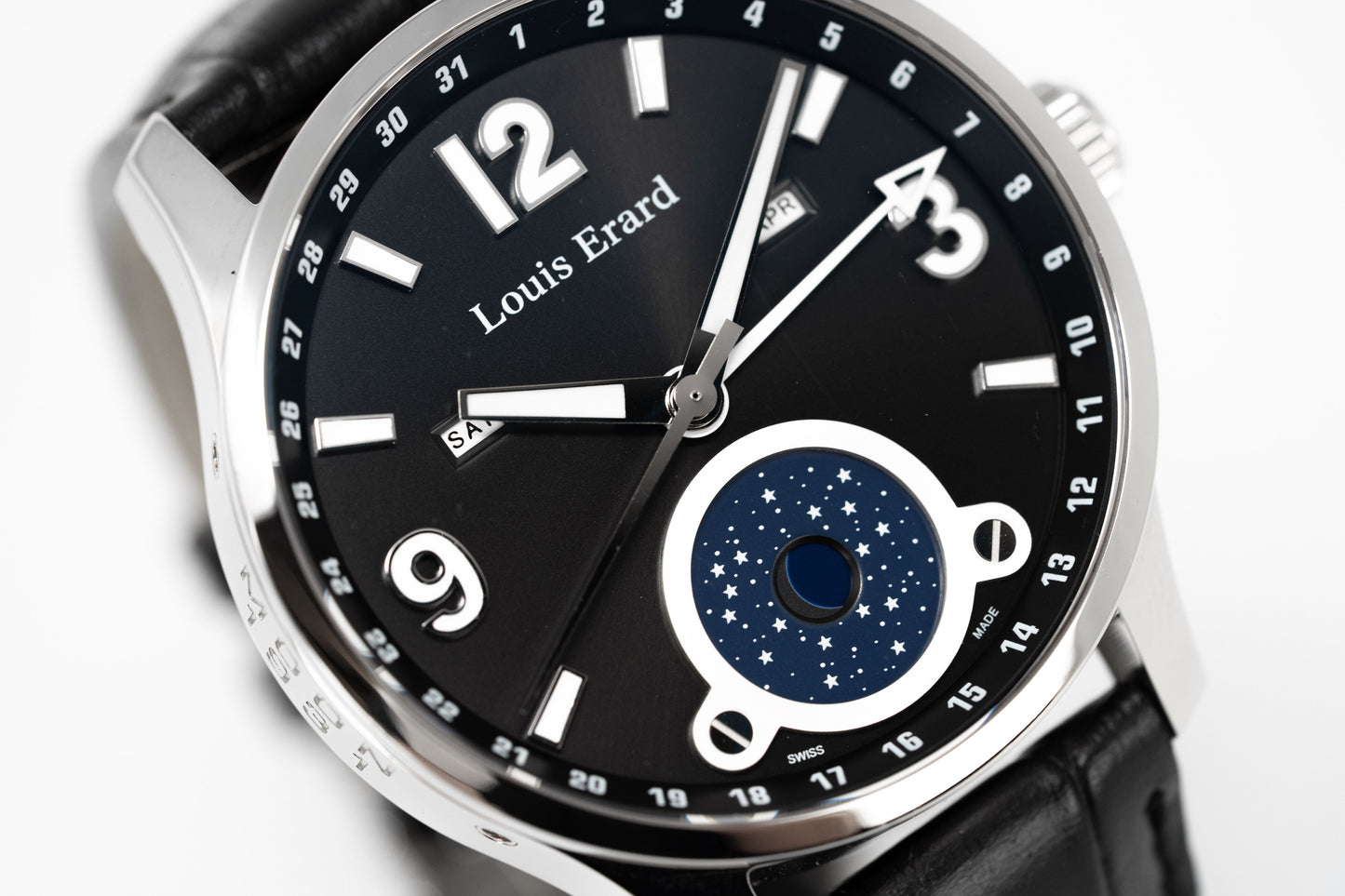 Louis Erard Watch Men's Automatic 1931 Moon Phase Black 48223AA02.BDC51