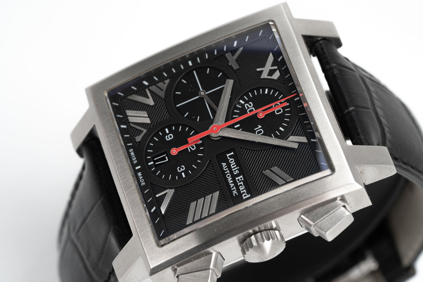 Louis Erard Watch Men's Square Chronograph Black 77504AS02.BDC33