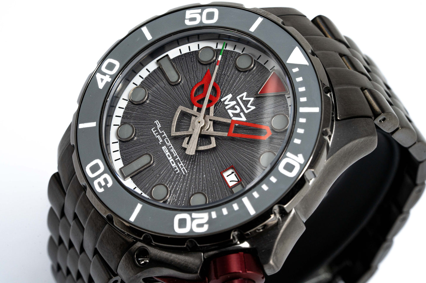 M2Z Men's Watch Diver 200 Plated Bracelet Grey 200-004X