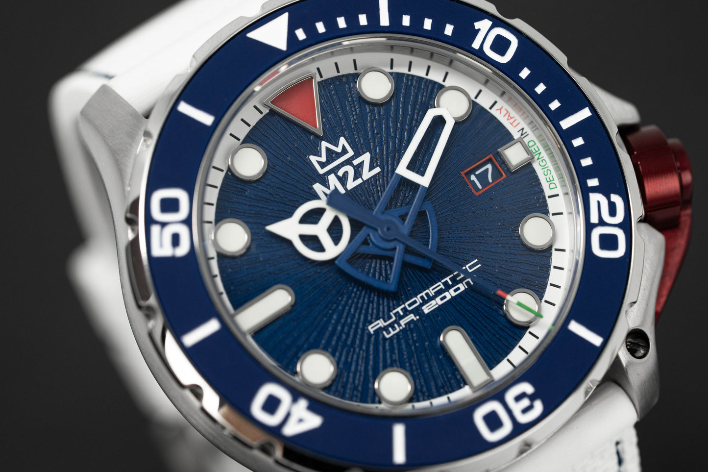 M2Z Men's Watch Diver 200 Blue/White 200-007B