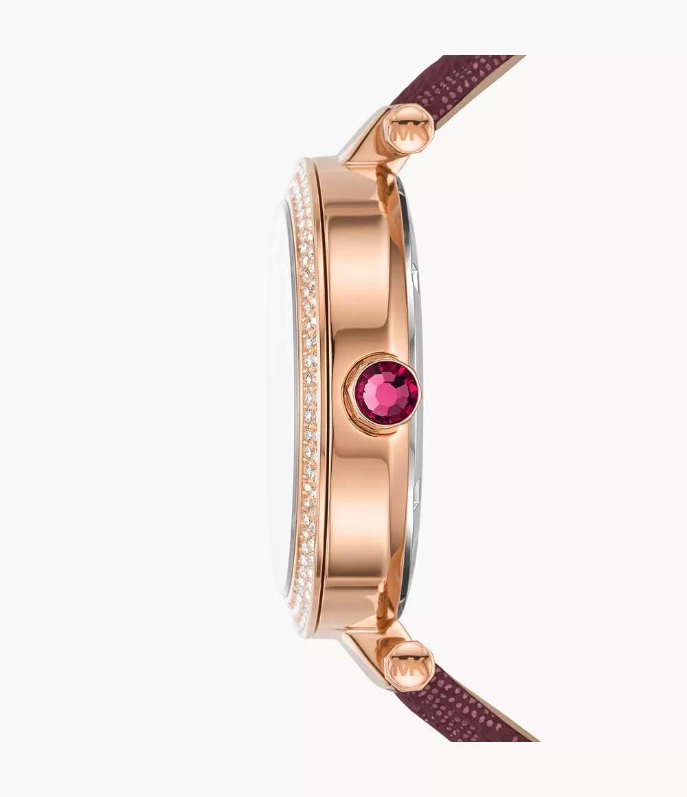 Michael Kors Ladies Watch Parker 39mm MK2973 Red Rose Gold MK2974