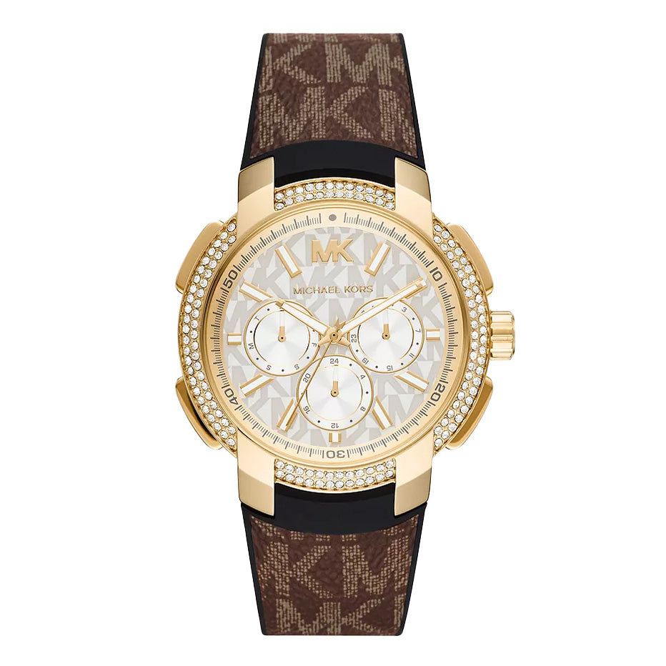 Michael Kors Ladies Watch Sidney Multifunction 42mm White Brown MK6948