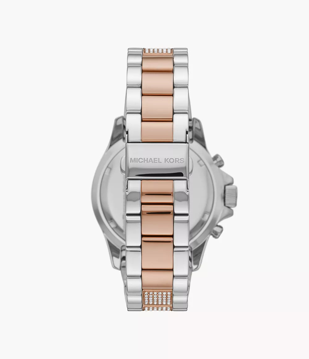 Michael Kors Ladies Watch Everest Chronograph 42mm Silver Rose Gold MK6975