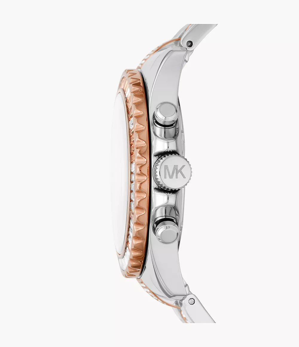 Michael Kors Ladies Watch Everest Chronograph 42mm Silver Rose Gold MK6975