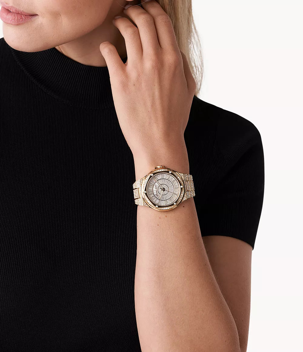 Michael Kors Ladies Watch Lennox 41mm White Gold MK6991