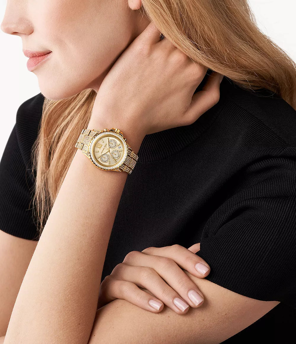 Michael Kors Ladies Watch Everest Chronograph 36mm Gold MK7254