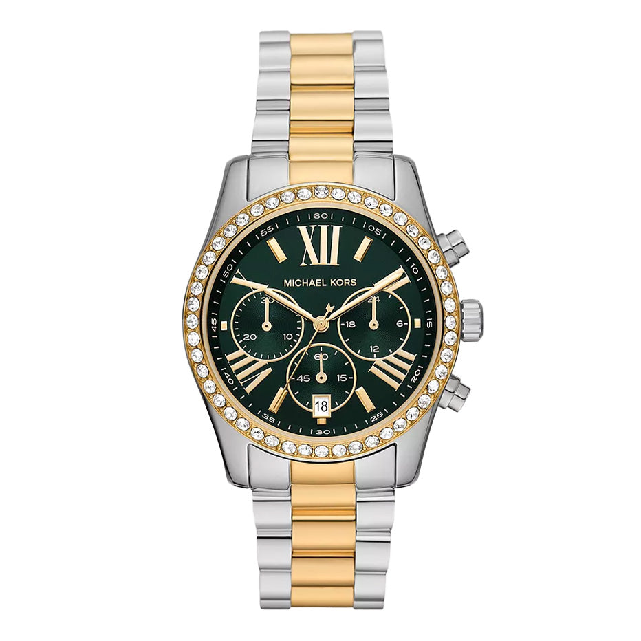 Michael Kors Ladies Watch Lexington Chronograph 38mm Silver Gold MK7303