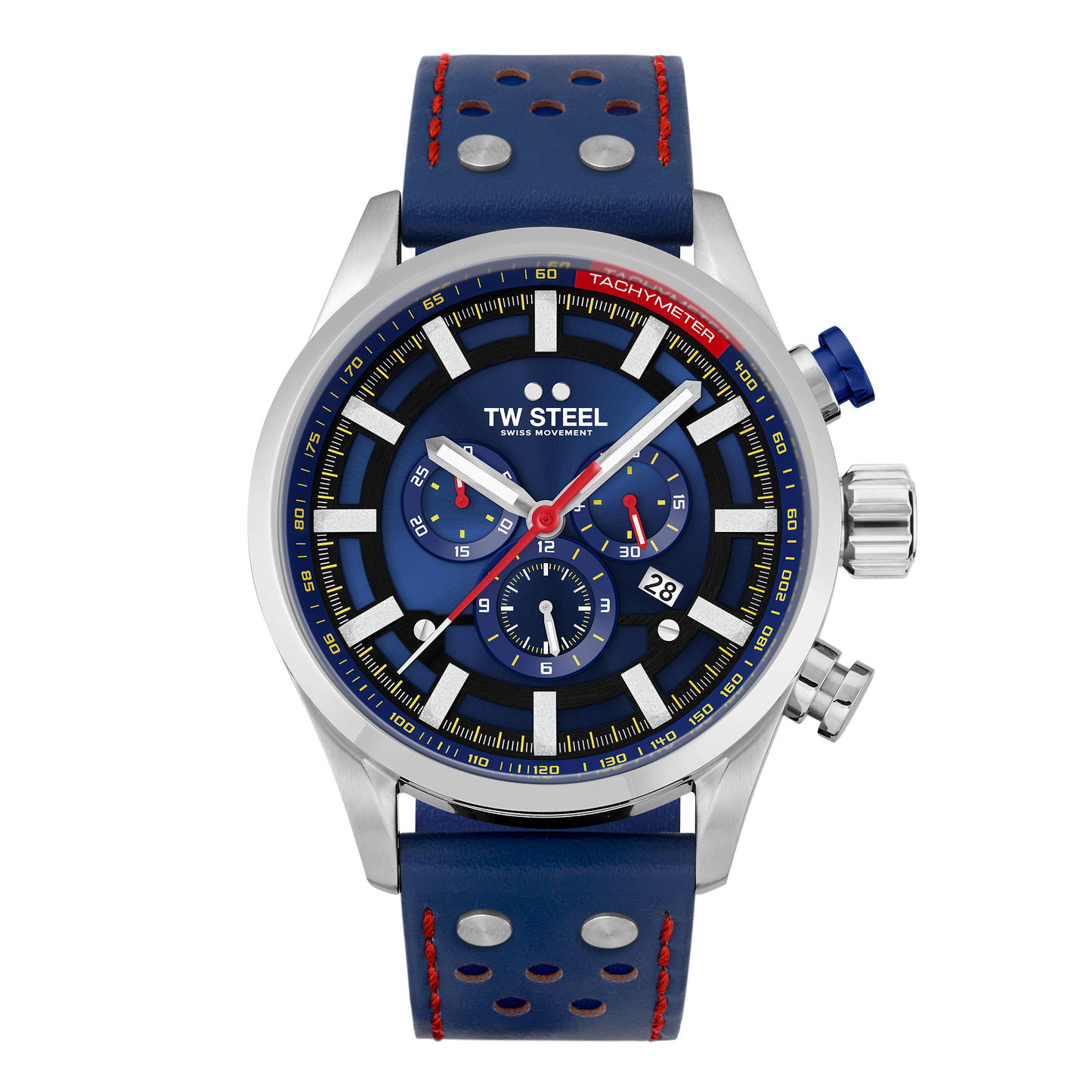 TW Steel Watch Men's Swiss Volante Chronograph Fast Lane Blue SVS206