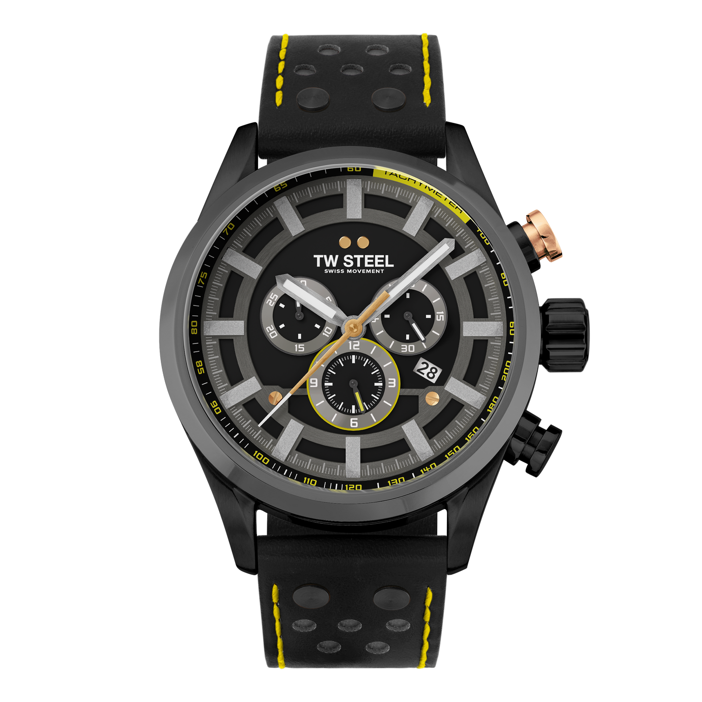 TW Steel Watch Men's Swiss Volante Chronograph Fast Lane Black SVS207