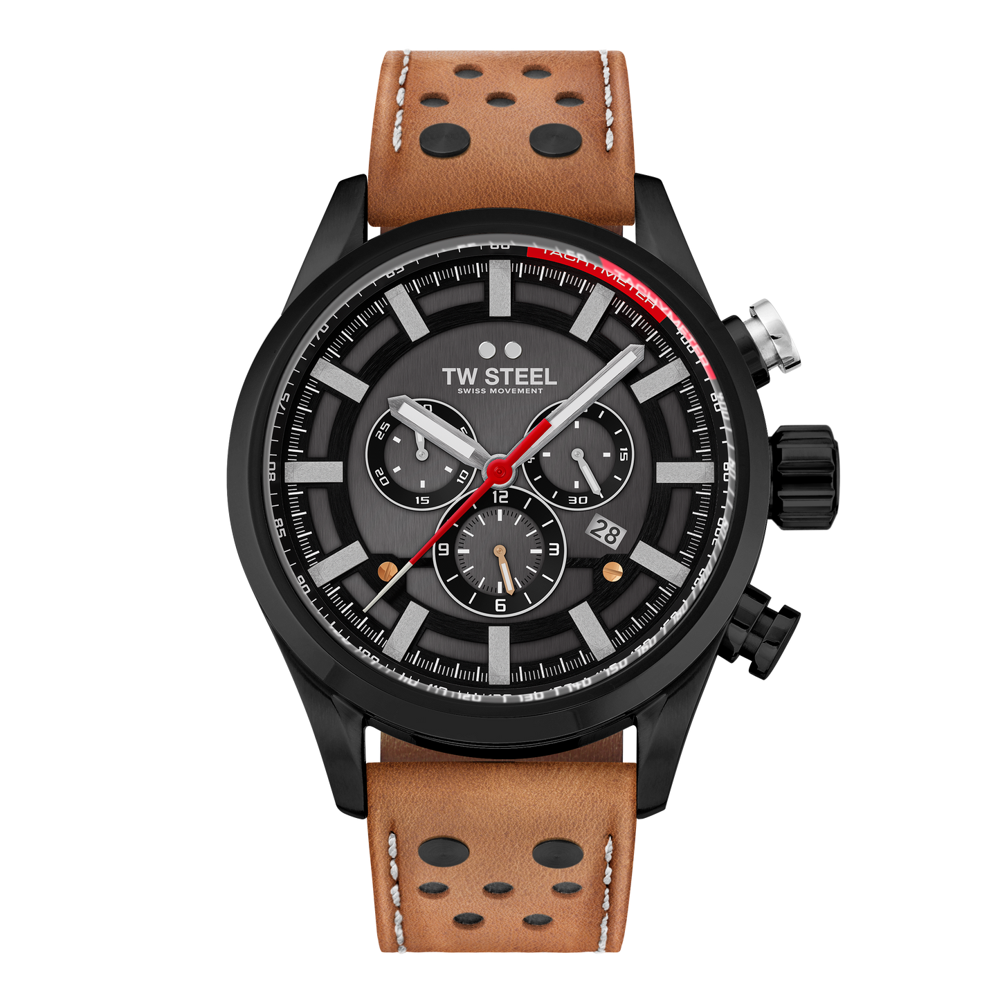 TW Steel Watch Men's Swiss Volante Chronograph Fast Lane Brown SVS209