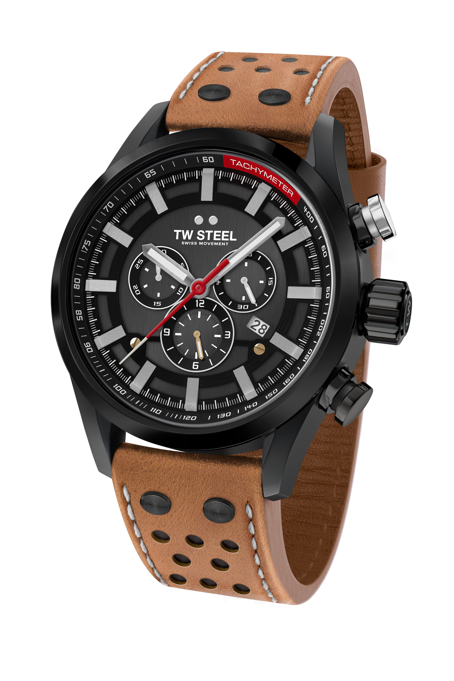 TW Steel Watch Men's Swiss Volante Chronograph Fast Lane Brown SVS209