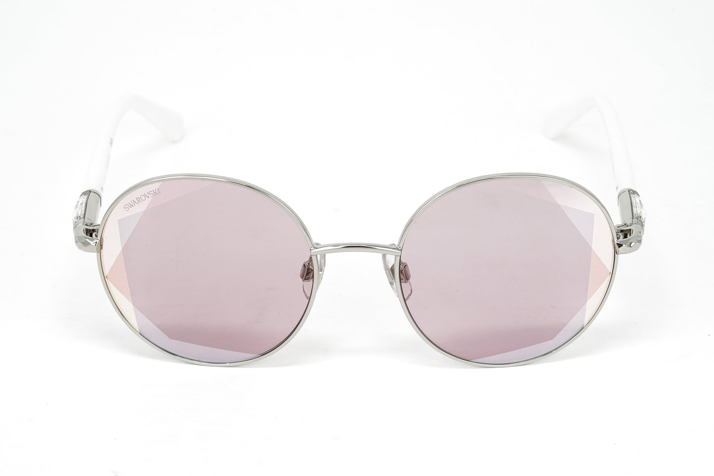 Swarovski Women's Sunglasses Round Silver Pink SK0260/S 16U