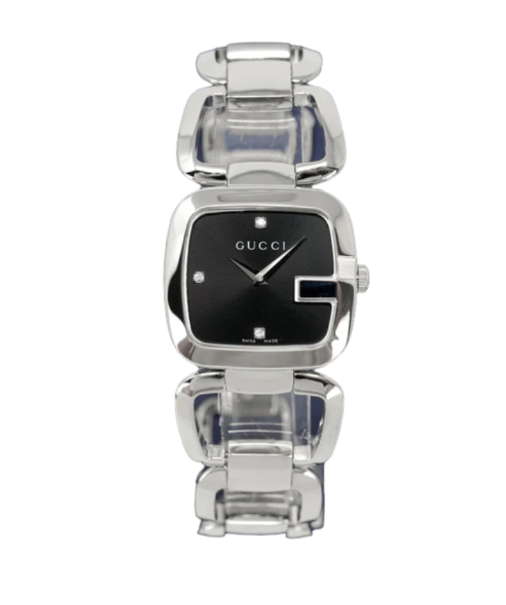Gucci Watch G Ladies 22mm Silver Black YA125510