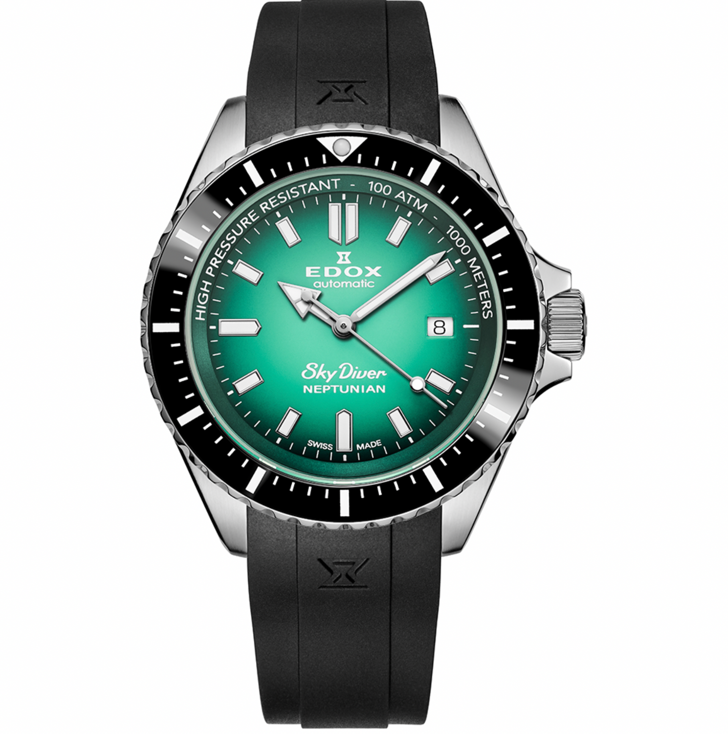 Edox Men's Watch Neptunian Sky Diver Automatic Green 80120-3NCA-VDN
