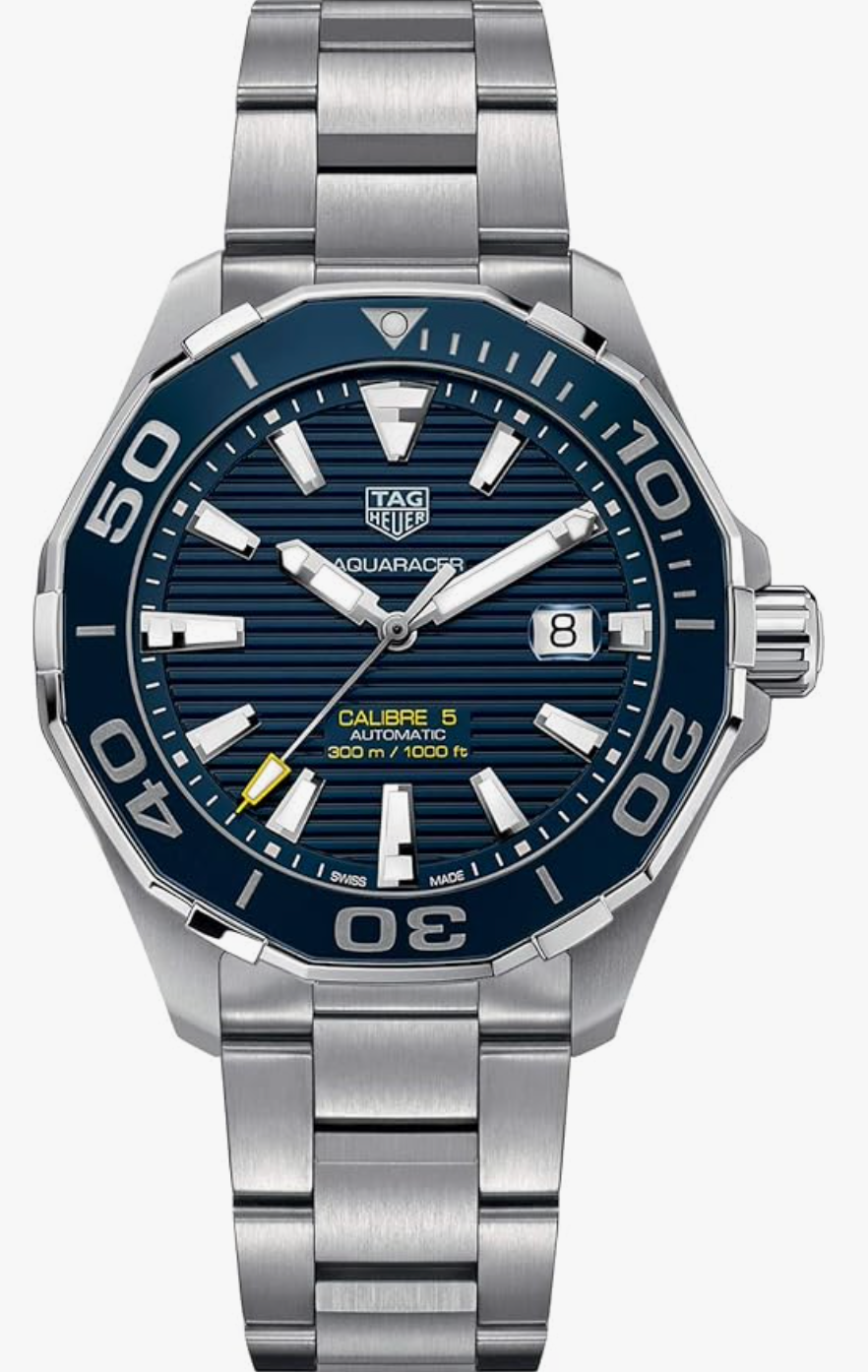 TAG HEUER Aquaracer 300M Calibre 5 43mm Ceramic Bezel Mens Watch WAY201B.BA0927