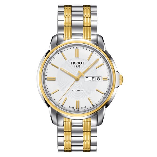 Tissot Men's Watch Automatics III T-Classic 39mm Silver Gold T0654302203100