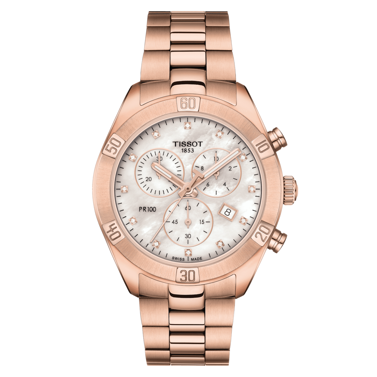 Tissot Ladies Watch PR 100 Sport Chronograph 38mm White Rose Gold T1019173311600