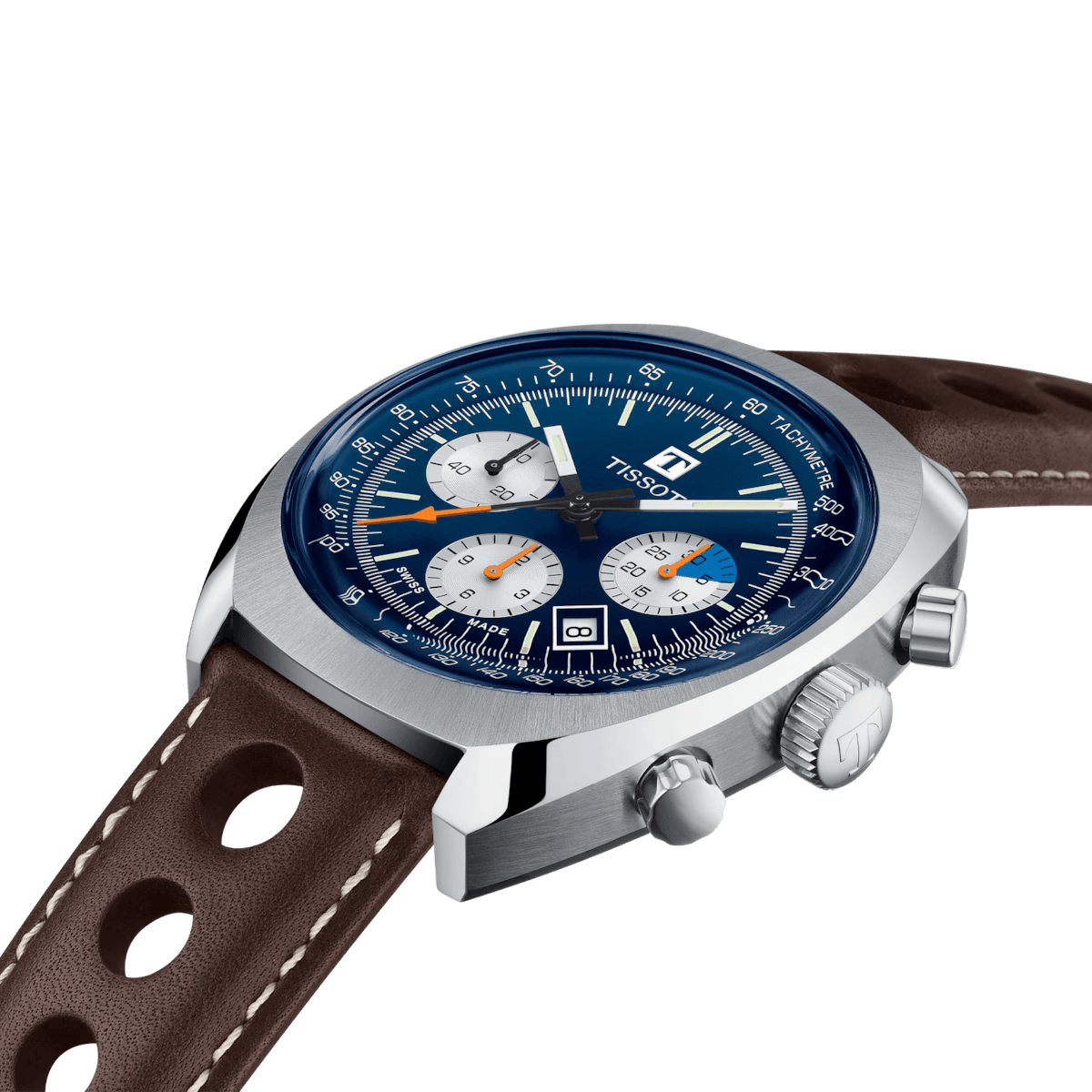 Tissot Men's Watch T-Heritage 1973 Chronograph 43mm Blue Brown T1244271604100