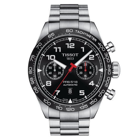 Tissot Men's Watch PRS 516 Automatic Chronograph 45mm Steel Black T1316271105200