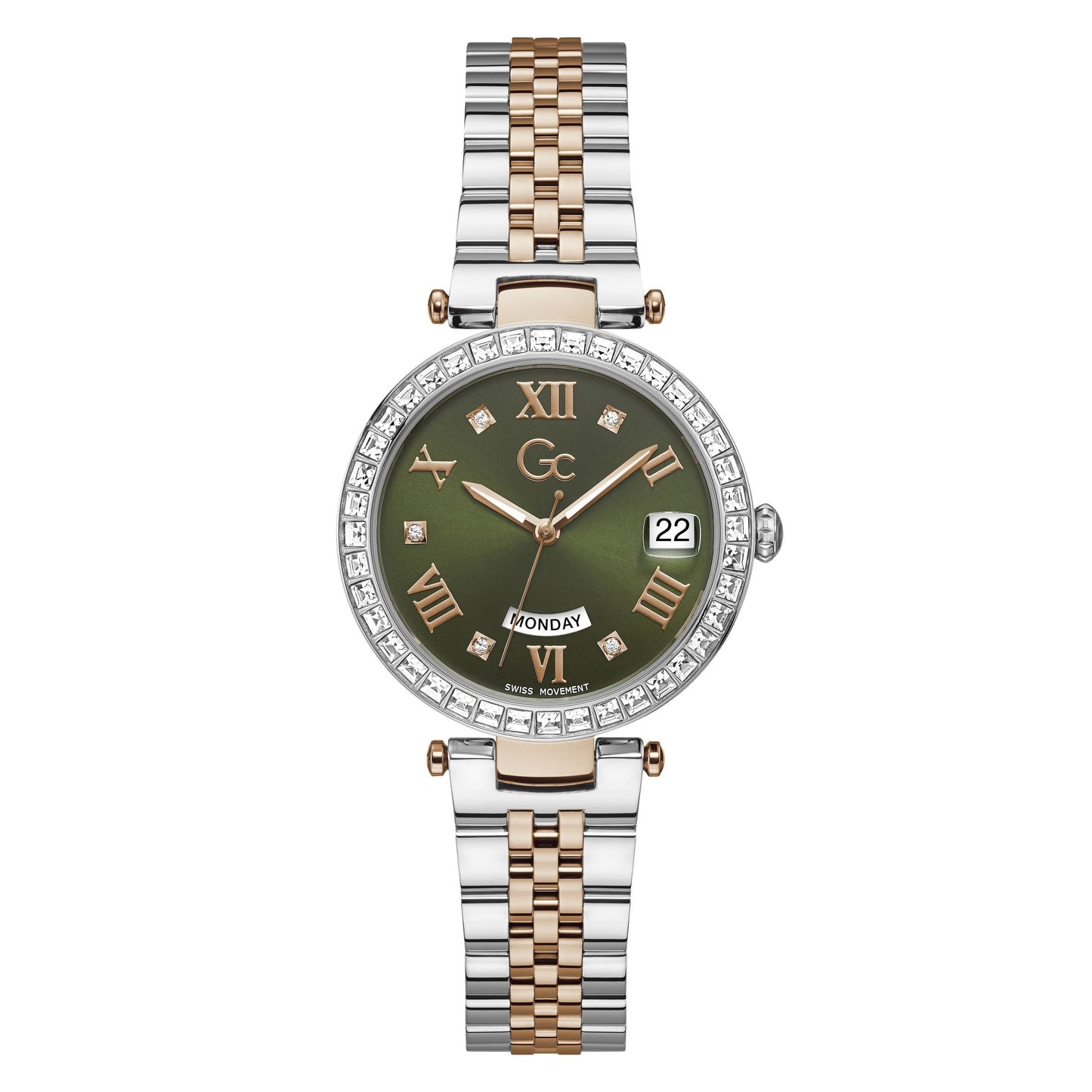 Gc Flair Crystal Ladies Green Watch Z01010L9MF