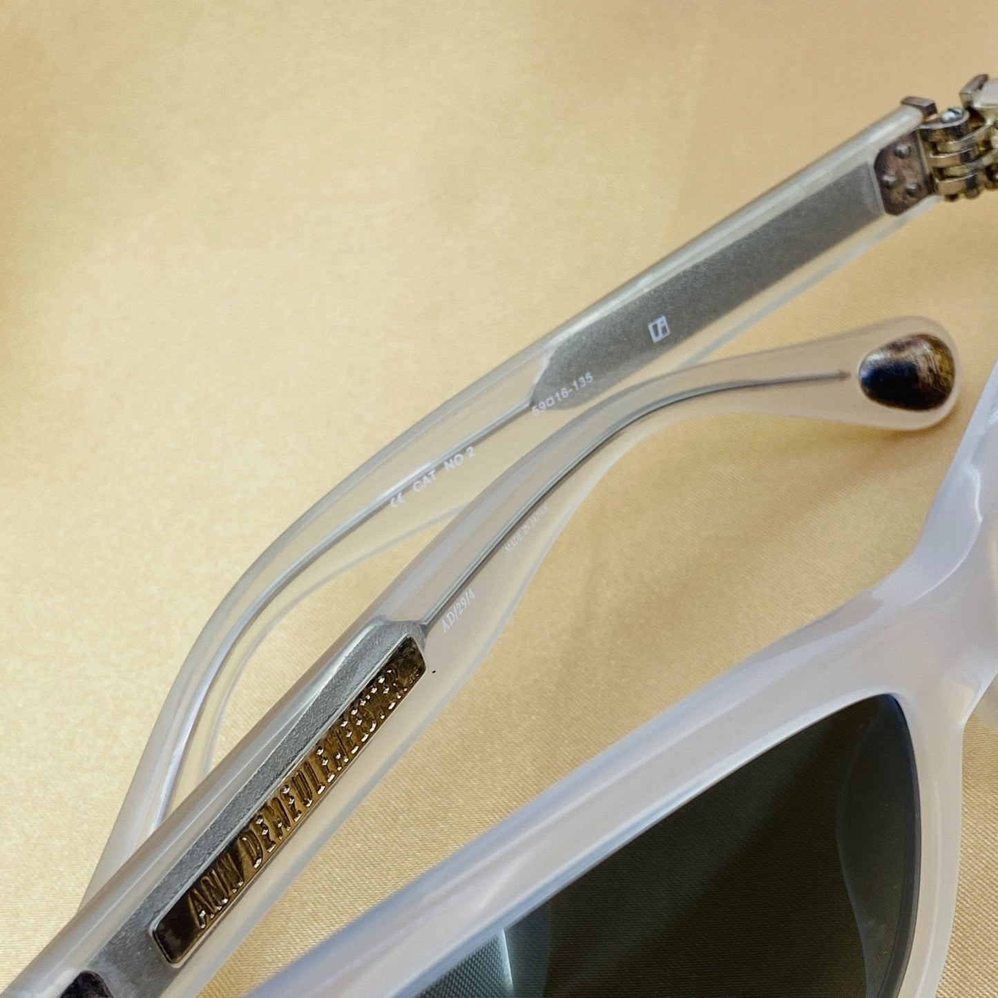 Ann Demeulemeester Ladies Sunglasses Cat Eye White and Grey AD29C4SUN