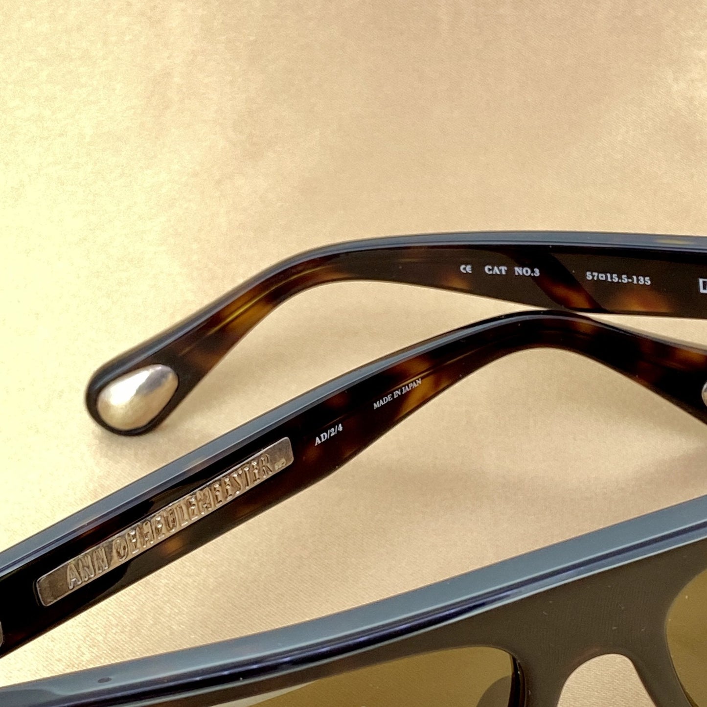 Ann Demeulemeester Men's Sunglasses Flat Top Amber Tortoise and Brown AD2C4SUN