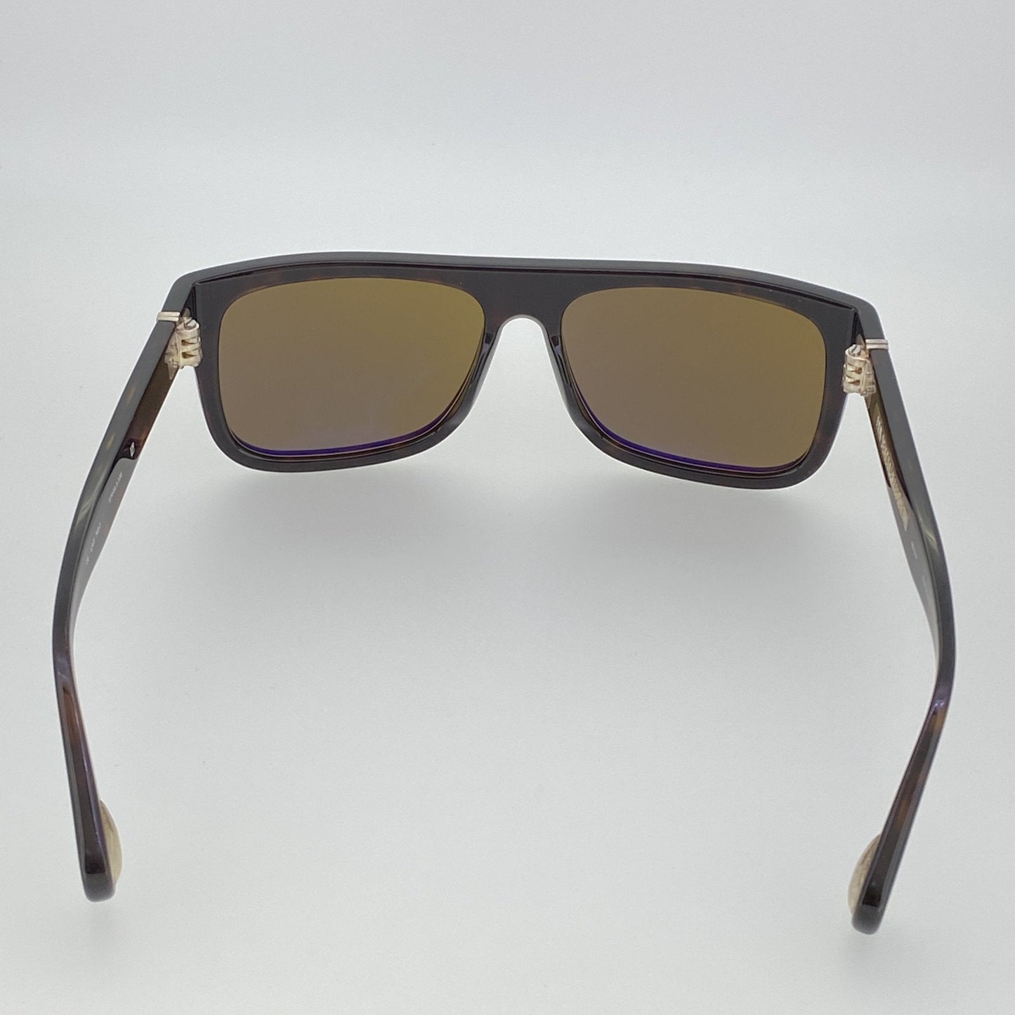 Ann Demeulemeester Men's Sunglasses Flat Top Amber Tortoise and Brown AD2C4SUN