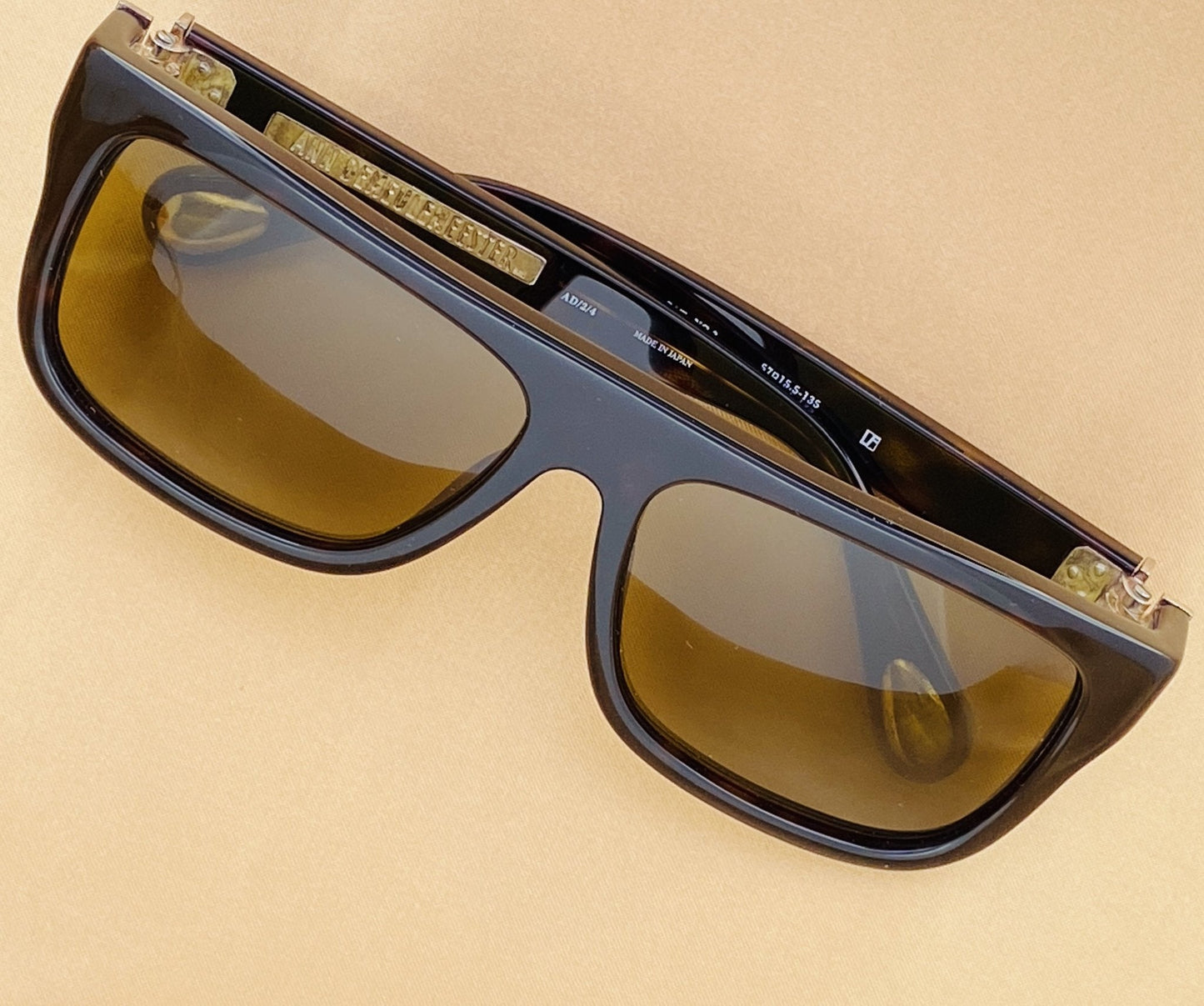 Ann Demeulemeester Men's Sunglasses Flat Top Amber Tortoise and Brown AD2C4SUN