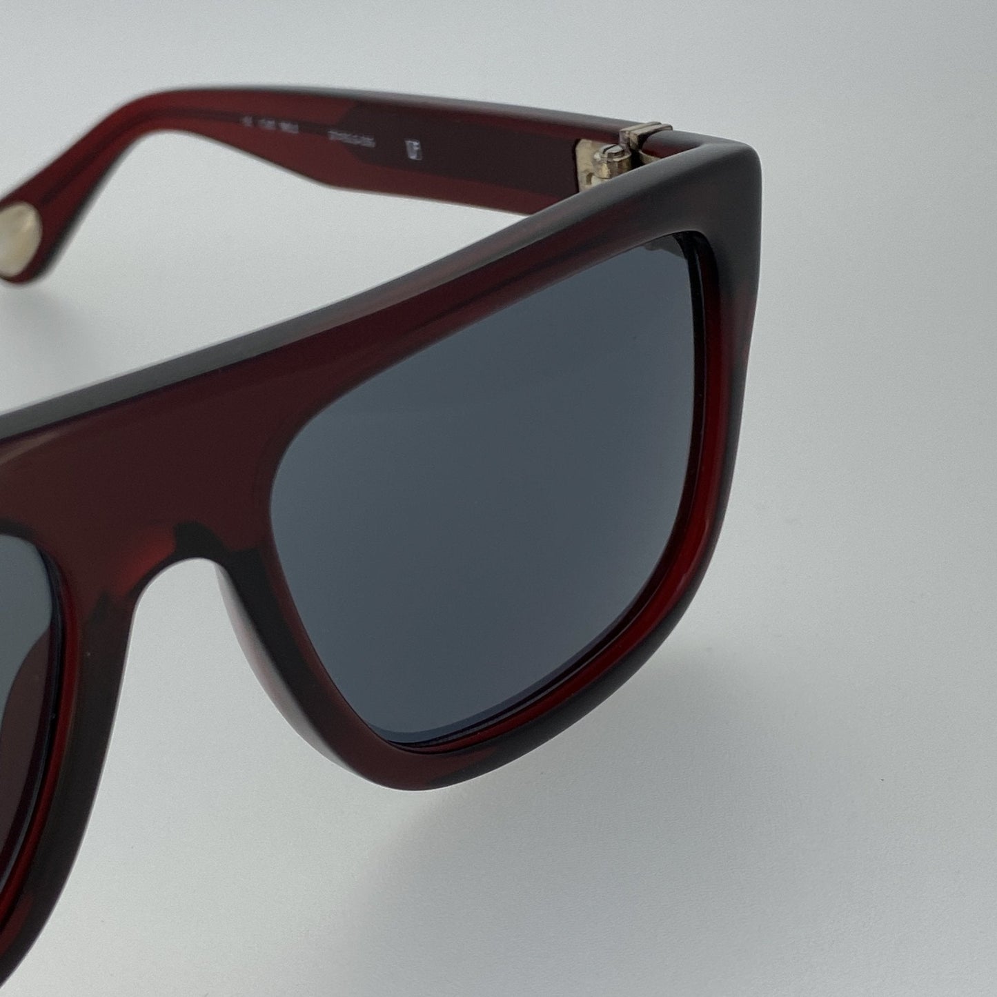 Ann Demeulemeester Sunglasses Flat Top Bordeaux Red and Blue