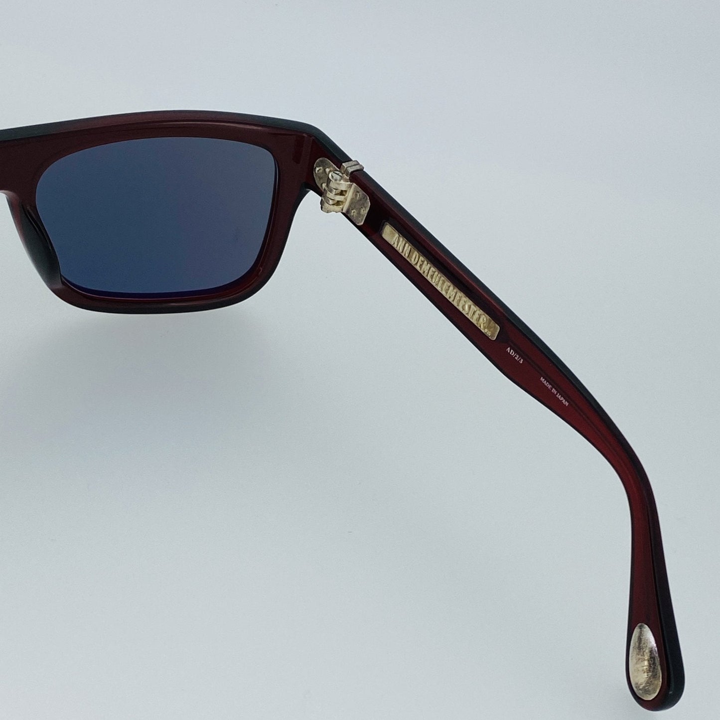 Ann Demeulemeester Sunglasses Flat Top Bordeaux Red and Blue