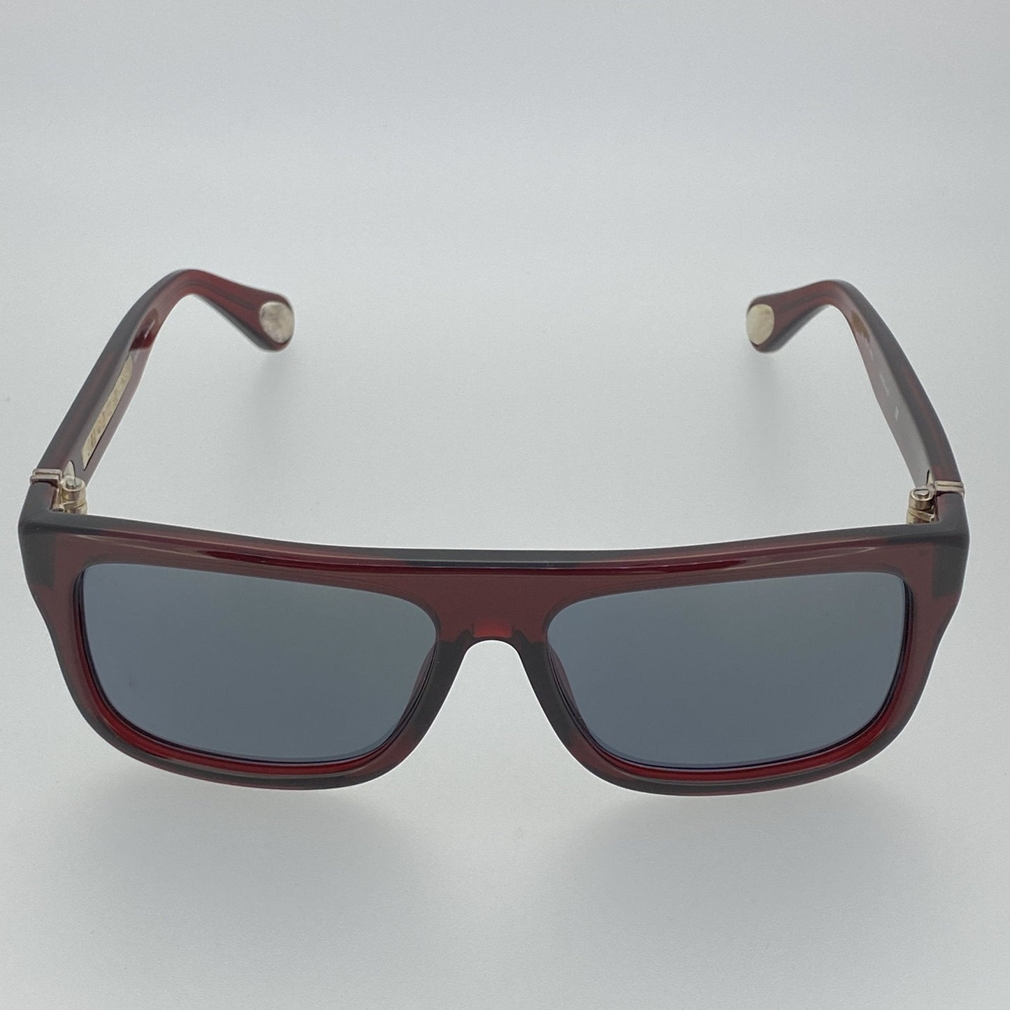 Ann Demeulemeester Sunglasses Flat Top Bordeaux Red and Blue