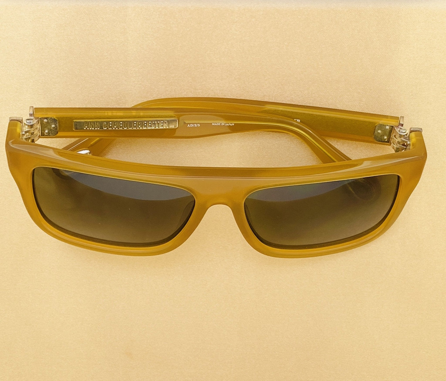 Ann Demeulemeester Sunglasses Flat Top Honey Orange and Green