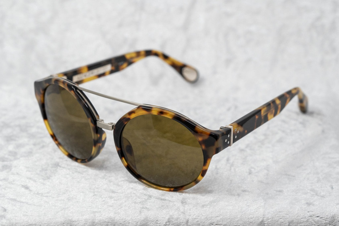Ann Demeulemeester Sunglasses Round Tortoise Shell Titanium with Brown AD45C2SUN