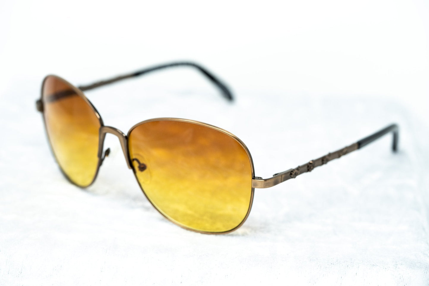 Buddhist Punk Sunglasses Rectangular Gold and Yellow
