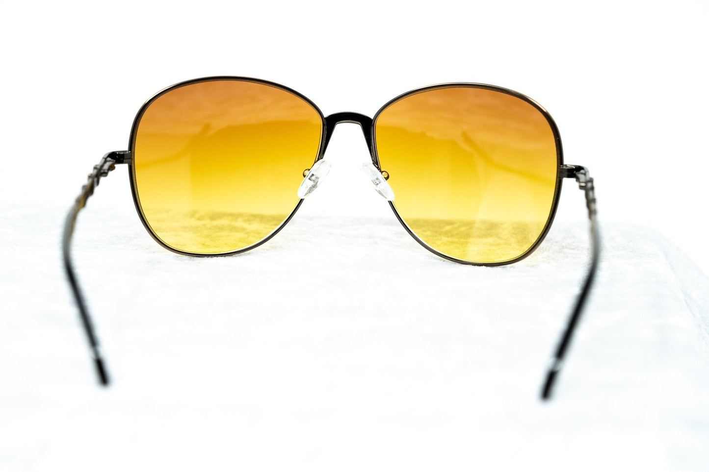Buddhist Punk Sunglasses Rectangular Gold and Yellow