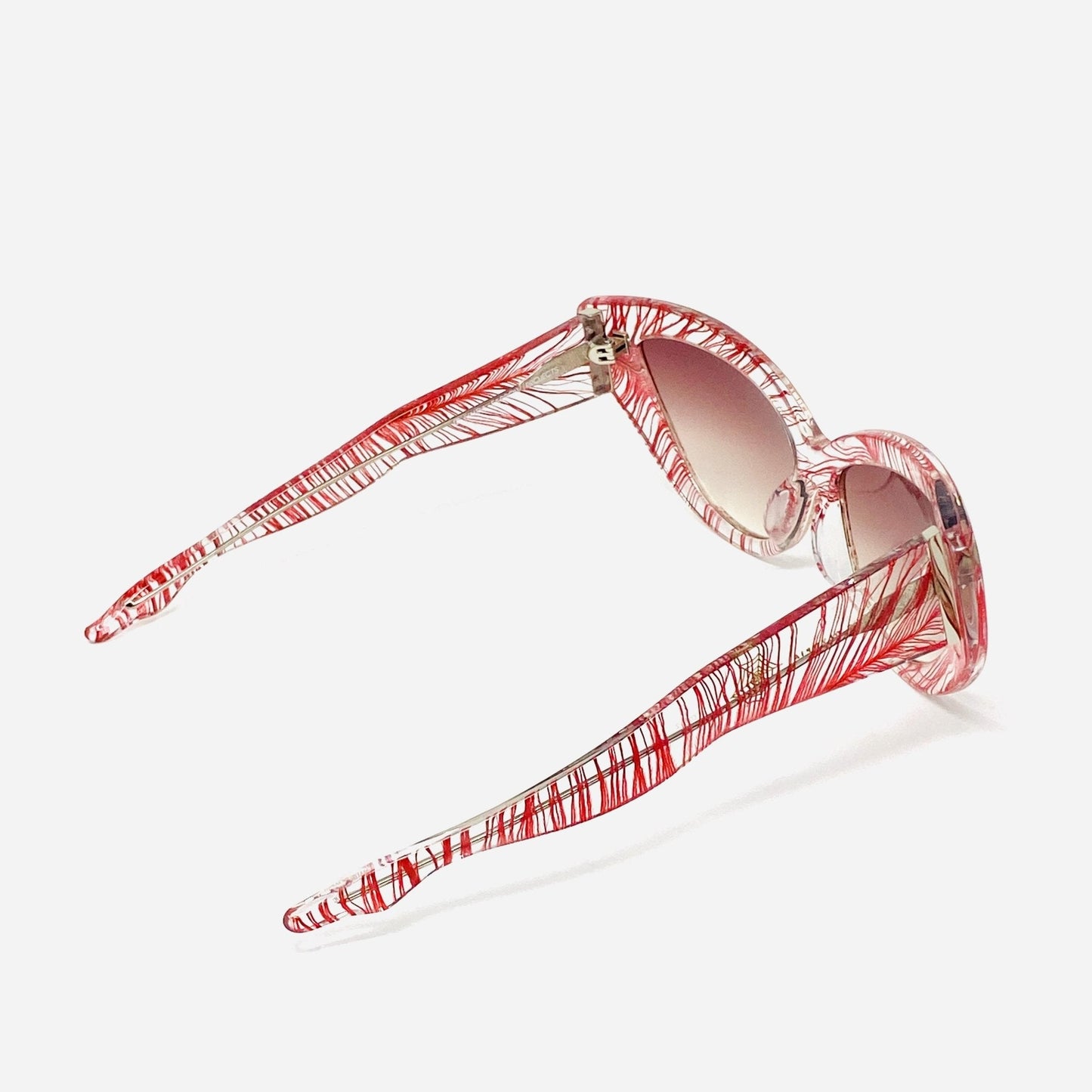 Charlotte Olympia Sunglasses Cat Eyes Red and Grey